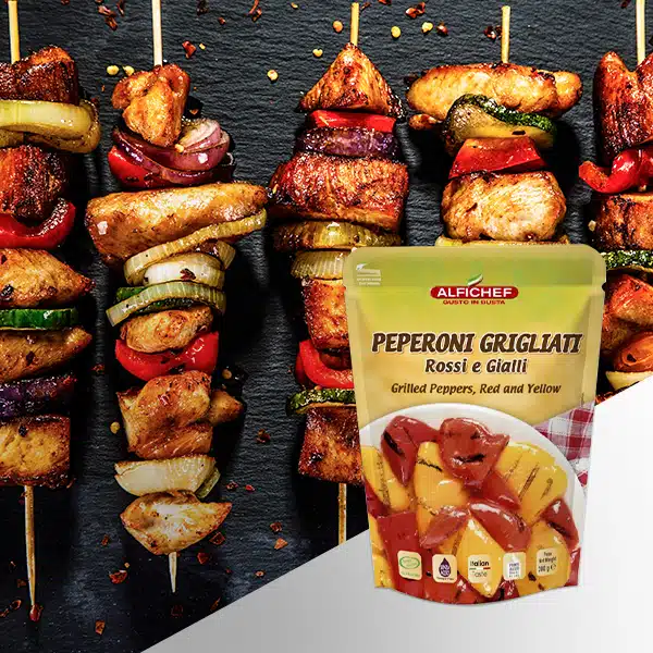 GRILLED PEPPERS, RED AND YELLOW