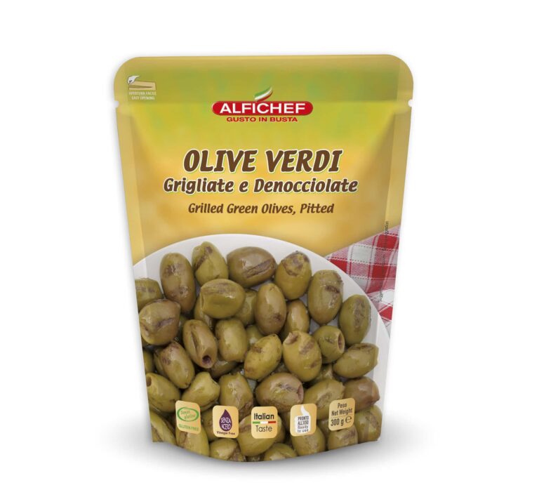 GRILLED GREEN OLIVES, PITTED